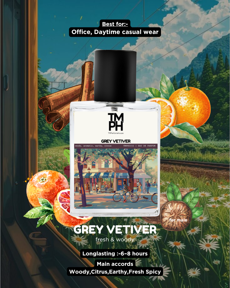 GREY VETIVER | Premium Designer Perfume – 12+ Hours Long Lasting Spray