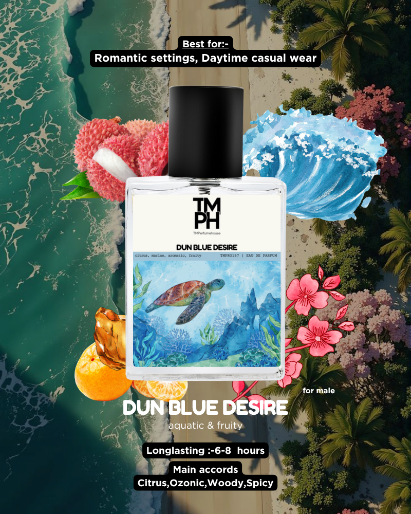 DUN BLUE DESIRE | Premium Designer Perfume – 12+ Hour Long Lasting Spray  - Inspired by Desire Blue Ocean by Du*hill