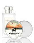 Jo Malone Sea & Salt perfume bottle and T MPH beard balm on a white background