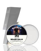 Beard balm with packaging on a white background