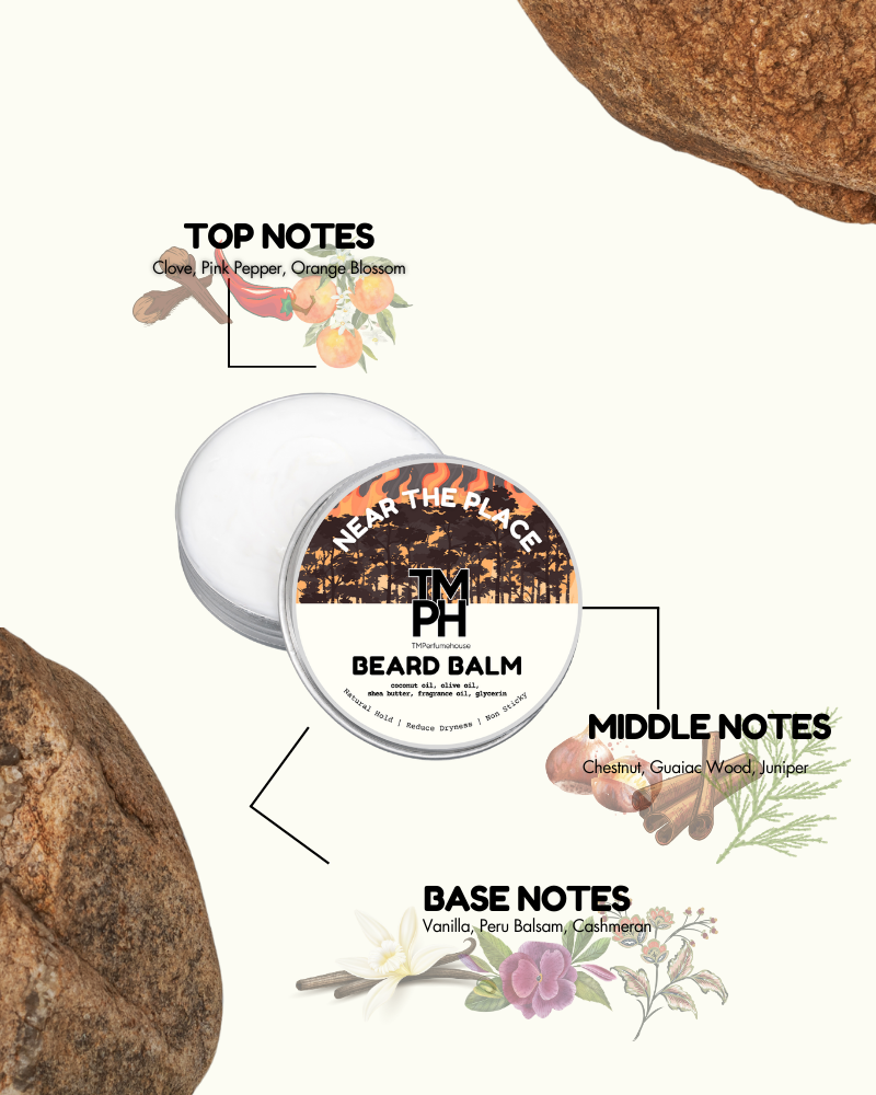 NEAR THE PLACE | Premium Beard Balm – 10+ Hour Freshness & Styling  Inspired by By the Fireplace by Mison Mrgiela