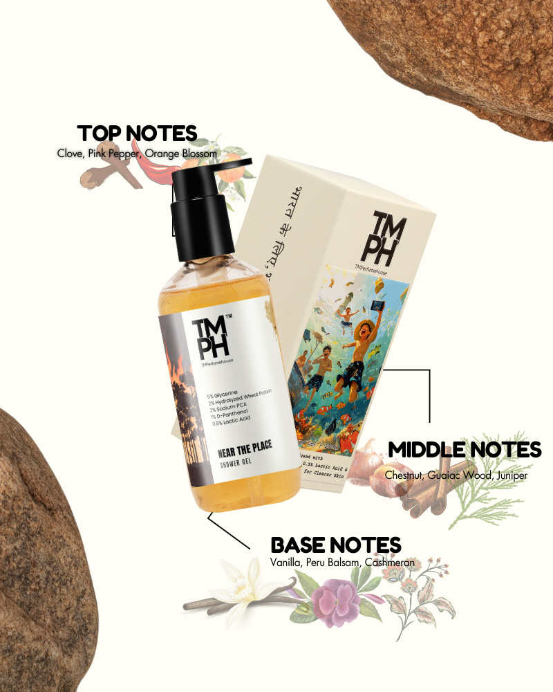 NEAR THE  PLACE | Inspired by Maison Margiela By the Fireplace | Salicylic Acid & Niacinamide Shower Gel
