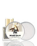 TM PH Beard Balm packaging with vanilla flavor description on a white background