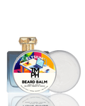 Elysium TM PH beard balm with a colorful label on a white background