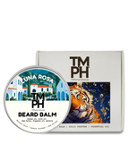 Luna Rosa TM PH Beard Balm with packaging featuring a tiger illustration on a white background