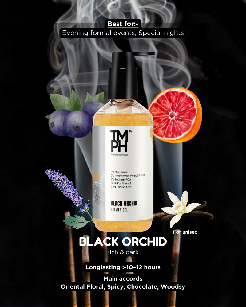 Black Orchid Inspired Shower Gel – Dark Floral & Deep Skin Care