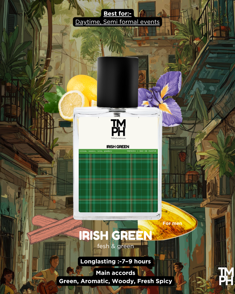 emon Verbena and Violet Leaf notes in Irish Green Inspired Perfume