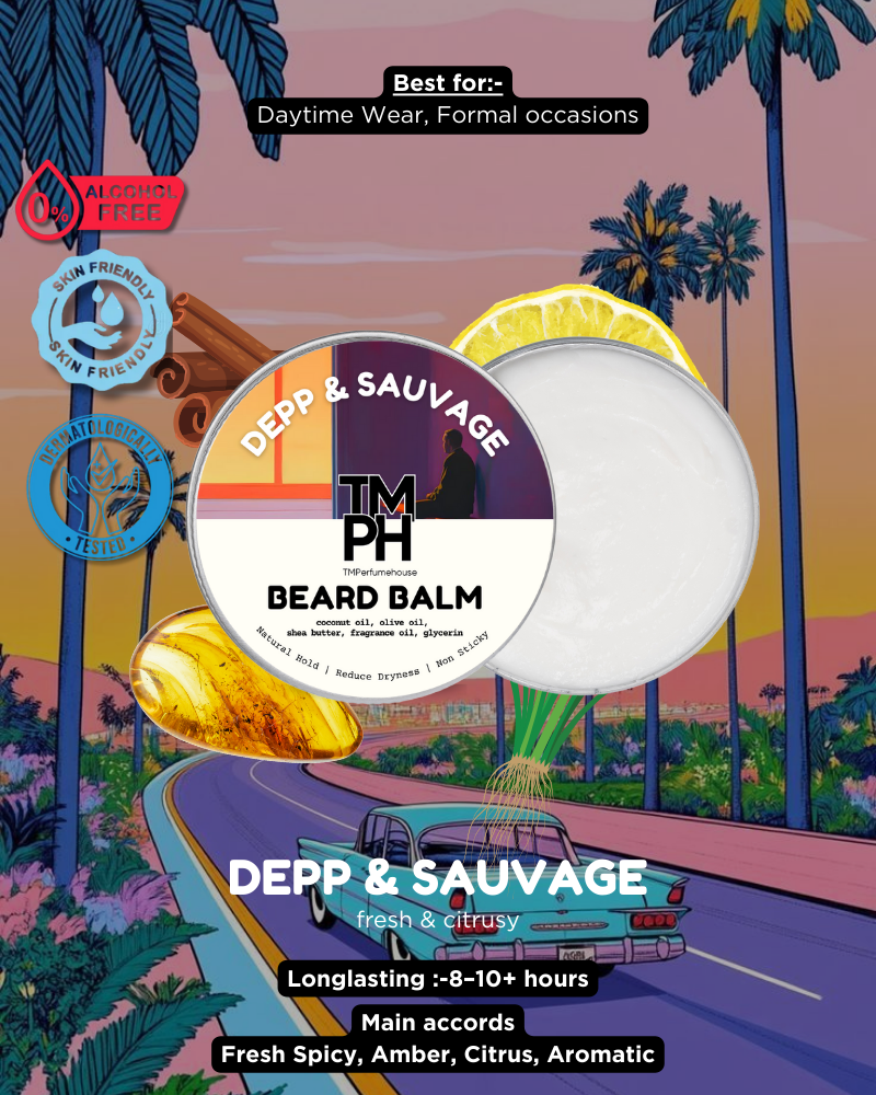 DEPP & SAUVAGE | Premium Beard Balm – 10+ Hour Freshness & Styling - Inspired by Sauvage by Di*r