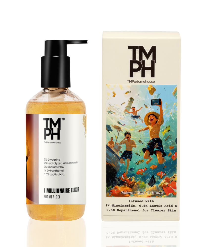 1 Millionaire elixir Inspired Shower Gel – Warm Vanilla & Deep Skin Care
