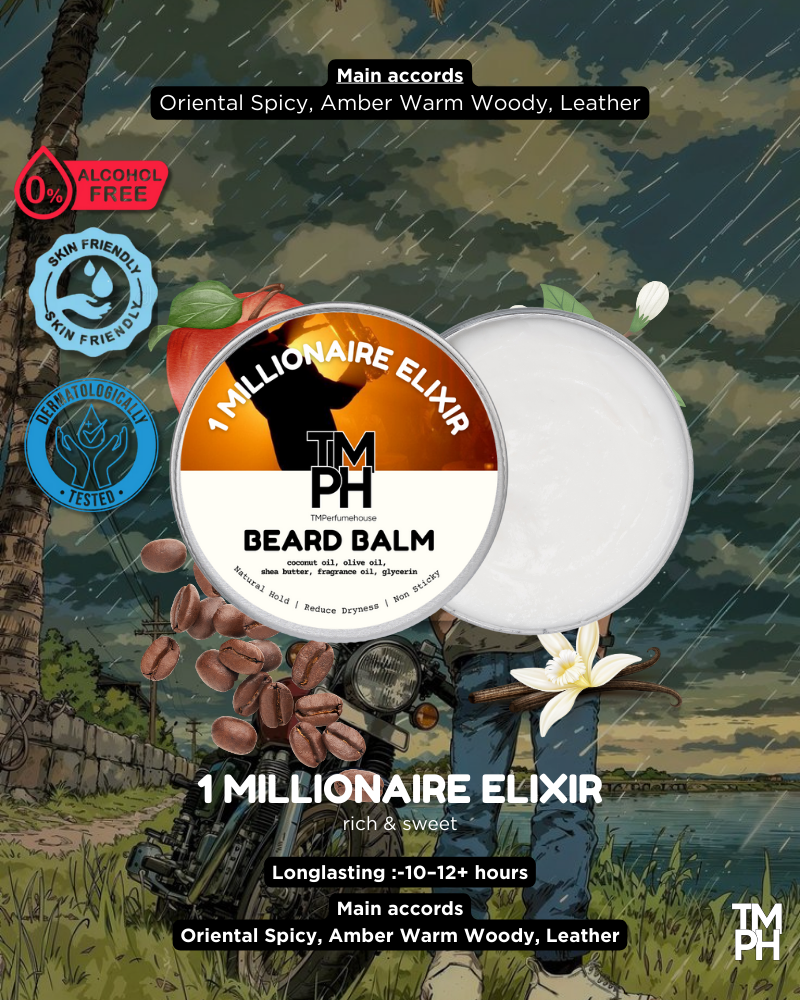 1 Millionaire elixir| Premium Beard Balm – 10+ Hour Freshness & Styling