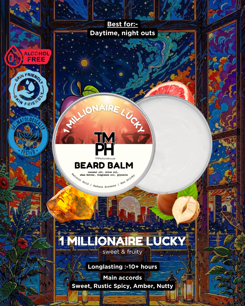 1 Millionaire & Lucky | Premium Beard Balm – 10+ Hour Freshness & Styling