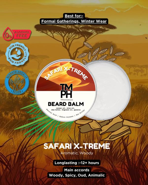 Safari X-treme | Premium Beard Balm – 10+ Hour Freshness & Styling - Inspired by Safari Extreme by Rlph Luren