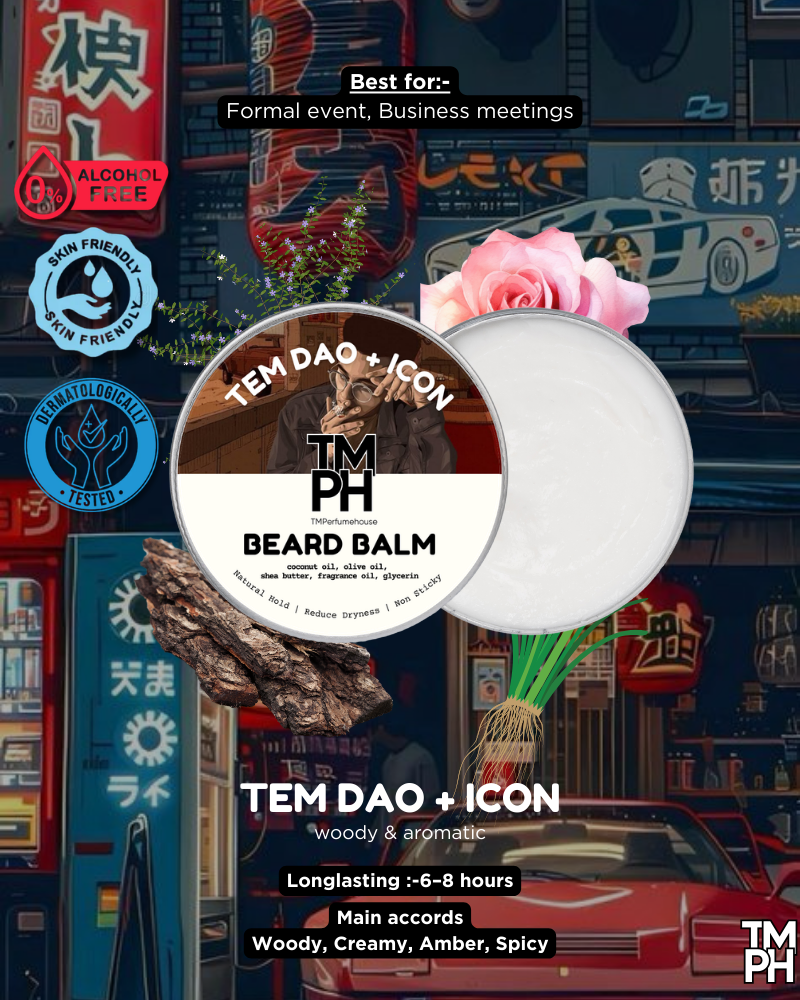 Tem and Dao + Icon | Premium Beard Balm – 10+ Hour Freshness & Styling Co